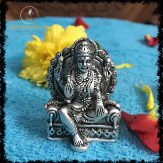 925 Silver 2D Blessing Lakshmi Sitting on Simhasan Idol