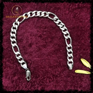 925 silver men's bracelets made with all small links joined by bigger one.