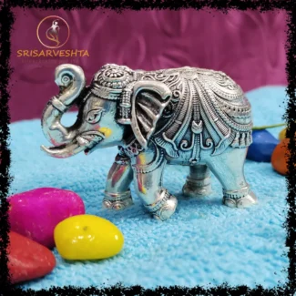 925 Silver Decorative Elephant with trunk Up 74.670 grams