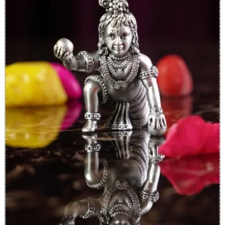 925 Silver Sri Krishna Venna Mudda 3D Idol