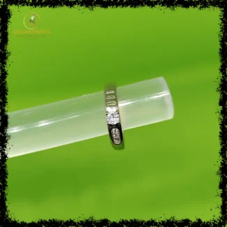 925 silver adjustable white stone and cute stone cut design on either side ring for her