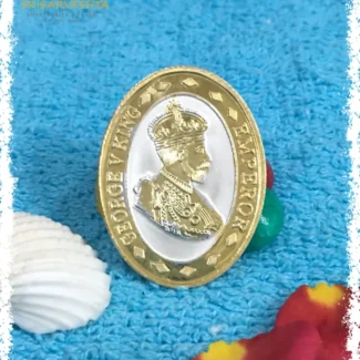 999 Pure George V King Emperor Oval Shape Gold Plated-coin