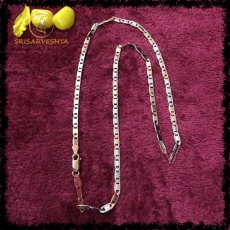 925 silver platted chain with rose gold polish touch