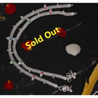 925 sterling silver payal colored mango and plain balls alternatively.