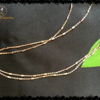 925 silver -rose gold chain with silver blocks