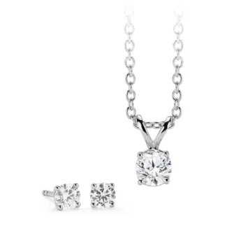 925 sterling silver white stone studs and locket with With Free Gift -Chain
