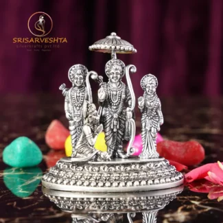 925 SILVER RAMPARIVAR WITH UMBRELLA- 2D Model-5.5CMx6CM 81.900 Grams